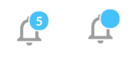 Two different approaches to show unread notifications
