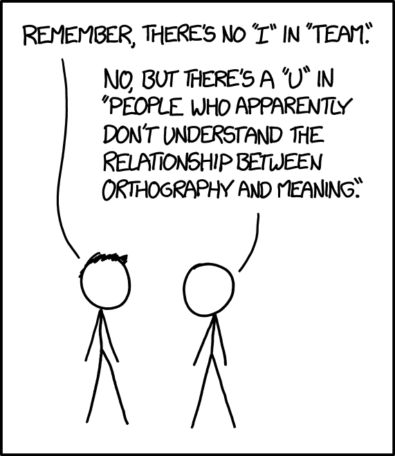 XKCD #1562: I in Team