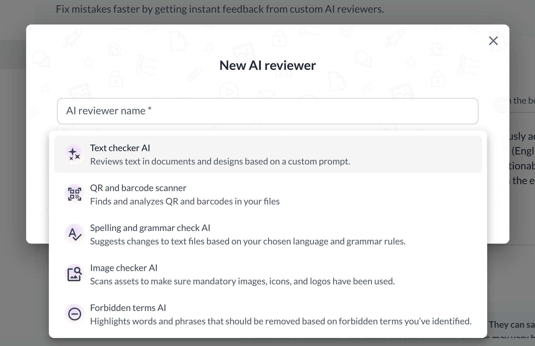 Example use case of Text and visual AI reviewers