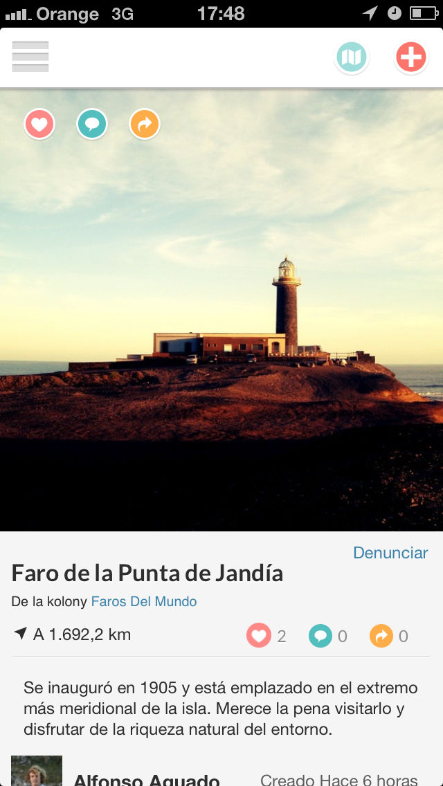 screenshot of the iOS app, point detail screen