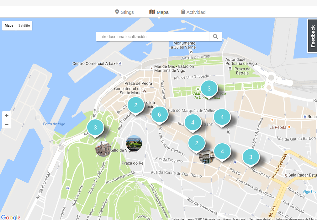 screenshot of the browser app, collection map