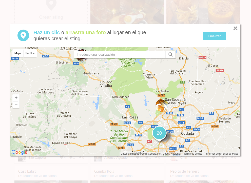 screenshot of the browser app, create point 1/2